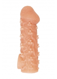 Телесная закрытая насадка с пучками шишечек Cock Sleeve Size M - 15,6 см. - KOKOS - в Димитровграде купить с доставкой