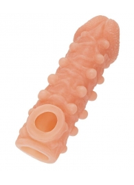 Телесная закрытая насадка с шариками Cock Sleeve Size M - 15,6 см. - KOKOS - в Димитровграде купить с доставкой