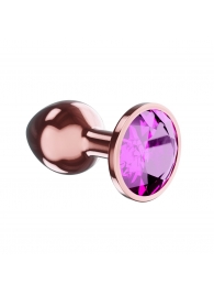 Пробка цвета розового золота с лиловым кристаллом Diamond Quartz Shine L - 8,3 см. - Lola Games - купить с доставкой в Димитровграде