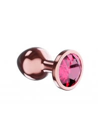 Пробка цвета розового золота с малиновым кристаллом Diamond Ruby Shine S - 7,2 см. - Lola Games - купить с доставкой в Димитровграде