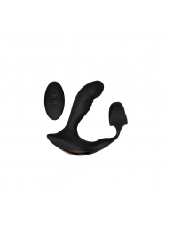 Черный вибромассажер простаты с эрекционным кольцом Strapped   Tapped - Zero Tolerance - в Димитровграде купить с доставкой