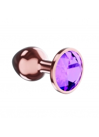 Пробка цвета розового золота с фиолетовым кристаллом Diamond Amethyst Shine L - 8,3 см. - Lola Games - купить с доставкой в Димитровграде