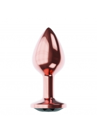 Пробка цвета розового золота с черным кристаллом Diamond Jet Shine L - 8,3 см. - Lola Games - купить с доставкой в Димитровграде
