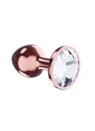 Пробка цвета розового золота с прозрачным кристаллом Diamond Moonstone Shine L - 8,3 см. - Lola Games - купить с доставкой в Димитровграде