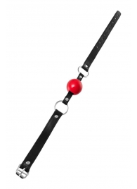 Красный кляп-шар на черных ремешках Anonymo - ToyFa - купить с доставкой в Димитровграде