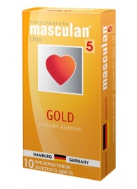 Презервативы Masculan Ultra Gold с золотым напылением и ароматом ванили - 10 шт. - Masculan - купить с доставкой в Димитровграде