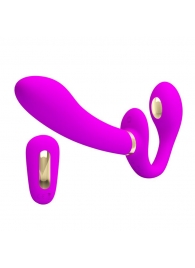Лиловый безремневой страпон с функцией электростимуляции Thunderbird - Baile - купить с доставкой в Димитровграде