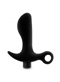 Черный анальный вибратор Silicone Vibrating Prostate Massager 01 - 10,8 см. - Blush Novelties - в Димитровграде купить с доставкой