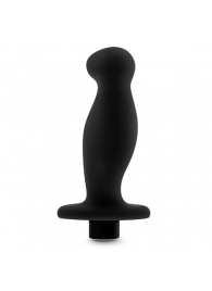 Черный анальный вибромассажёр Silicone Vibrating Prostate Massager 02 - 10,8 см. - Blush Novelties - в Димитровграде купить с доставкой