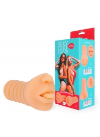 Телесный мастурбатор-ротик с высунутым язычком - Bior toys - в Димитровграде купить с доставкой
