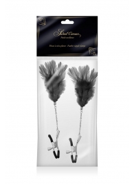 Зажимы для сосков с черными перьями Sweet Caress Feather Nipple Clumps - Sweet Caress - купить с доставкой в Димитровграде