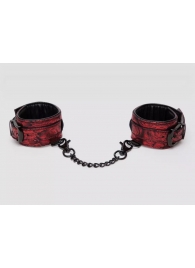 Красно-черные наручники Reversible Faux Leather Wrist Cuffs - Fifty Shades of Grey - купить с доставкой в Димитровграде