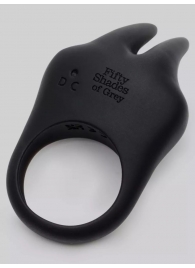 Черное эрекционное виброкольцо Sensation Rechargeable Vibrating Rabbit Love Ring - Fifty Shades of Grey - в Димитровграде купить с доставкой