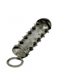 Дымчатая стимулирующая насадка с закрытой головкой SAMURAI PENIS SLEEVE BLACK - 14,5 см. - NMC - в Димитровграде купить с доставкой