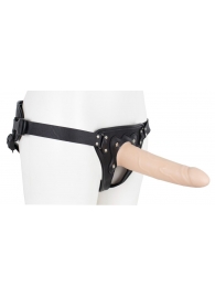 Пустотелый страпон Harness CLASSIC с бандажом - 19,5 см. - LOVETOY (А-Полимер) - купить с доставкой в Димитровграде
