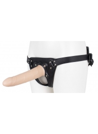 Пустотелый страпон Harness CLASSIC с бандажом - 19,5 см. - LOVETOY (А-Полимер) - купить с доставкой в Димитровграде