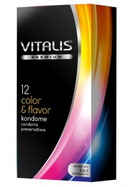 Цветные ароматизированные презервативы VITALIS PREMIUM color   flavor - 12 шт. - Vitalis - купить с доставкой в Димитровграде