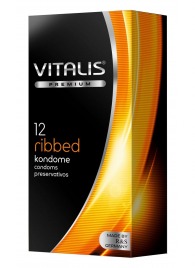 Ребристые презервативы VITALIS PREMIUM ribbed - 12 шт. - Vitalis - купить с доставкой в Димитровграде