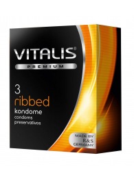 Ребристые презервативы VITALIS PREMIUM ribbed - 3 шт. - Vitalis - купить с доставкой в Димитровграде