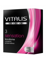 Презервативы с пупырышками и кольцами VITALIS PREMIUM sensation - 3 шт. - Vitalis - купить с доставкой в Димитровграде