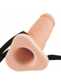 Телесный реалистичный фаллоимитатор с полостью Silicone Hollow Extension - 20 см. - Pipedream - купить с доставкой в Димитровграде