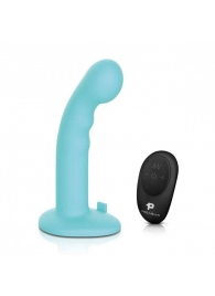 Голубая изогнутая насадка 6in Remote Control Ripple P-Spot G-Spot на черных трусиках - 16 см. - Pegasus - купить с доставкой в Димитровграде
