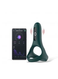 Изумрудное виброкольцо Magic Motion Rise с подхватом мошонки - Magic Motion - в Димитровграде купить с доставкой