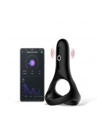 Черное виброкольцо Magic Motion Rise с подхватом мошонки - Magic Motion - в Димитровграде купить с доставкой