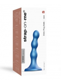 Голубая насадка Strap-On-Me Dildo Plug Balls size S - Strap-on-me - купить с доставкой в Димитровграде