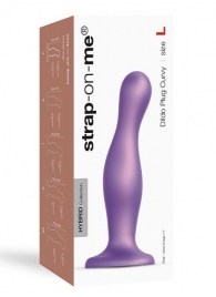 Фиолетовая насадка Strap-On-Me Dildo Plug Curvy size L - Strap-on-me - купить с доставкой в Димитровграде