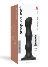 Черная насадка Strap-On-Me Dildo Geisha Balls size M - Strap-on-me - купить с доставкой в Димитровграде