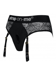 Черные трусики для насадок Diva Lingerie Harness - size L - Strap-on-me - купить с доставкой в Димитровграде