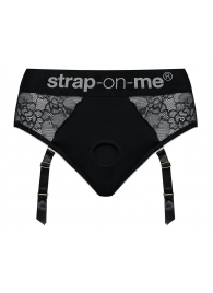 Черные трусики для насадок Diva Lingerie Harness - size L - Strap-on-me - купить с доставкой в Димитровграде