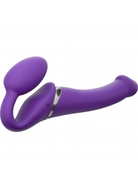 Фиолетовый безремневой вибрострапон Vibrating Bendable Strap-On - size L - Strap-on-me - купить с доставкой в Димитровграде