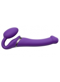 Фиолетовый безремневой вибрострапон Vibrating Bendable Strap-On - size L - Strap-on-me - купить с доставкой в Димитровграде