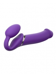 Фиолетовый безремневой вибрострапон Silicone Bendable Strap-On - size XL - Strap-on-me - купить с доставкой в Димитровграде