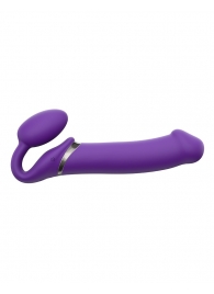 Фиолетовый безремневой вибрострапон Silicone Bendable Strap-On - size XL - Strap-on-me - купить с доставкой в Димитровграде