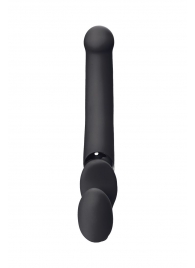 Черный безремневой вибрострапон Silicone Bendable Strap-On - size XL - Strap-on-me - купить с доставкой в Димитровграде