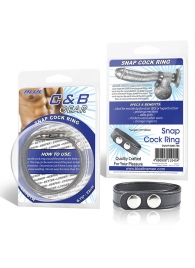 Кольцо на пенис SNAP COCK RING из искусственной кожи на клепках - BlueLine - в Димитровграде купить с доставкой