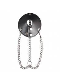 Утяжка для мошонки из искусственной кожи с цепочками PARACHUTE BALL STRETCHER - BlueLine - купить с доставкой в Димитровграде