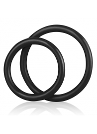 Набор из двух черных силиконовых колец разного диаметра SILICONE COCK RING SET - BlueLine - в Димитровграде купить с доставкой