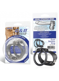 Двойное кольцо выносливости на пенис DUAL STAMINA RING - BlueLine - в Димитровграде купить с доставкой