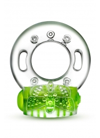 Зеленое эрекционное виброкольцо Arouser Vibrating C-Ring - Blush Novelties - в Димитровграде купить с доставкой