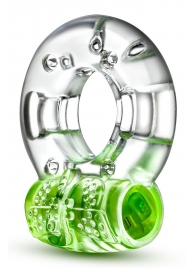 Зеленое эрекционное виброкольцо Arouser Vibrating C-Ring - Blush Novelties - в Димитровграде купить с доставкой