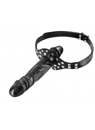 Черный кляп-фаллоимитатор Double Penis Gag - Fetish Tentation - купить с доставкой в Димитровграде