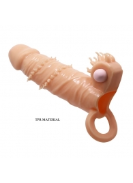 Телесная удлиняющая вибронасадка Penis Sleeve Connor - 17 см. - Baile - в Димитровграде купить с доставкой