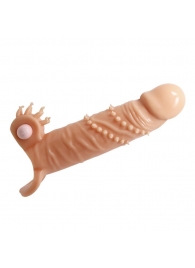 Телесная удлиняющая вибронасадка Penis Sleeve Connor - 17 см. - Baile - в Димитровграде купить с доставкой