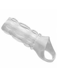 Насадка на пенис с кольцом для мошонки Clear Sensations Enhancer Sex Sleeve - 11,5 см. - XR Brands - в Димитровграде купить с доставкой