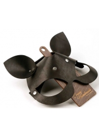 Черная кожаная маска  Кошка  с маленькими ушками - Crazy Handmade - купить с доставкой в Димитровграде