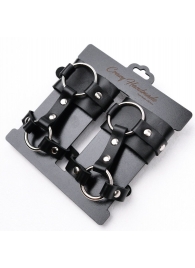 Черные наручники с креплением на кисть руки - Crazy Handmade - купить с доставкой в Димитровграде